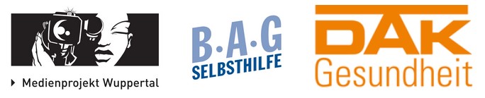 Logos vonMedienprojekts Wuppertal, BAG Selbsthilfe und DAK Gesundheit